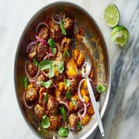 Skillet Meatballs With Peaches, Basil and Lime_image