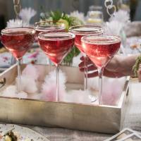 Prosecco with Raspberry Cassis Ice Cubes image