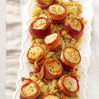 Bacon-Wrapped Scallops with Pineapple Quinoa_image