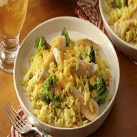 Chicken and Yellow Rice Recipe with Broccoli and Cheese_image