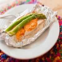 Foil-Pack Creamy Tilapia and Asparagus Packet image