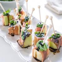 Prosciutto and Honeydew Bites with Balsamic and Black Pepper image