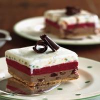 Chocolate-Cherry, Pistachio, and Raspberry Ice Cream Cake image