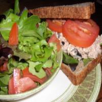 Tuna, Arugula and Feta Sandwich and Salad image