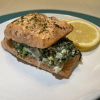 Feta-Spinach Stuffed Salmon image