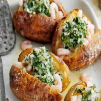Salt-baked potatoes with prawns and jalapeño and coriander butter_image