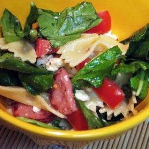 Quick Warm Pasta Salad with Vegetables & Kielabasa Recipe_image
