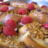 Baked French Toast With Maple Syrup and Granola image