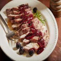 Grill-Roasted Pork Loin With Blackberry Sauce_image