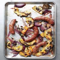 Sausages with Acorn Squash and Onions image