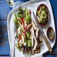 Mesquite chicken with grilled peach salad_image