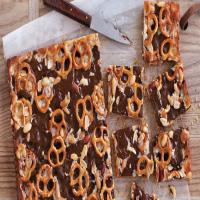 Chocolaty Pretzel-and-Peanut Cookie Bars image