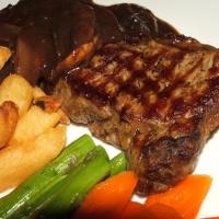 Pepper Steak With Port-Wine Mushroom Sauce image