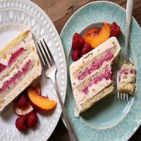 Peach-Raspberry Ice Cream Cake image