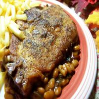 Easy Oven Baked Beans and Pork Chops image