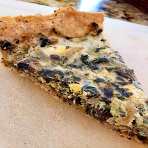 Mushroom and Spinach Tart with Cracker Crust image