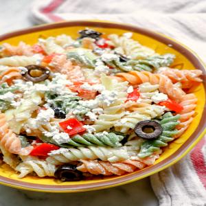 Tri-Colored Pasta with Feta Cheese_image
