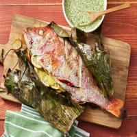 Red Snapper Grilled in Banana Leaves image