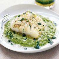 Pea mash & mint vinaigrette to serve with fish image