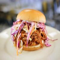 Pulled Pork Sandwich with BBQ Sauce and Coleslaw image