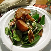 Warm Apple Vinaigrette With a Roasted Pear & Spinach Salad_image