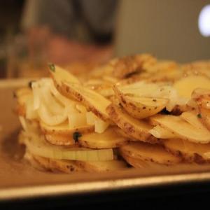 Duck Fat-Potato Galette with Caraway and Sweet Onions_image