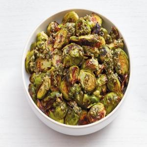 Roasted Brussels Sprouts with Mint Pesto_image