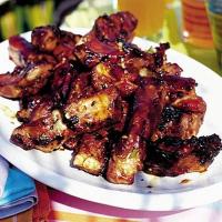 Sizzling spare ribs with BBQ sauce_image