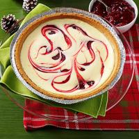 Raspberry Swirled Cheesecake Pie image