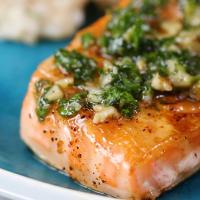 Salmon With Quick Parsley Walnut Pesto Recipe by Tasty image