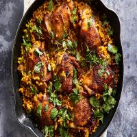 Skillet Chicken and Pearl Couscous With Moroccan Spices image