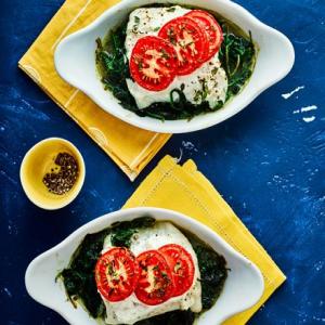 Baked cod with goat's cheese & thyme image
