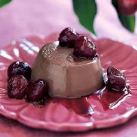 Chocolate Panna Cotta with Port- and Balsamic-Glazed Cherries image