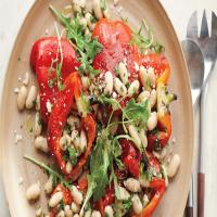 Roasted Red-Pepper Salad with Anchovy White Beans image
