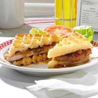 Pecan-Crusted Chicken Waffle Sandwiches image