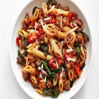 Whole-Wheat Pasta with Sausage and Swiss Chard image
