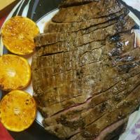 Garlic Fennel Flank Steak with Oranges image