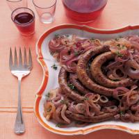 Sausage with Sauteed Red Onions and Thyme image