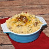 Cheesy Mashed Potatoes with Cubed Ham_image