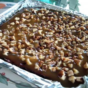 Brownie Caramel Walnut Bars image