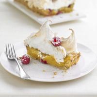 Lemon & raspberry meringue tart image