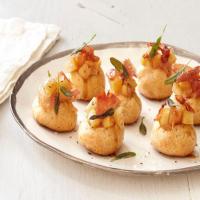 White Cheddar Gougeres, Apple Pulp, Prosciutto and Sage image