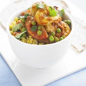 Prawn, pea & tomato curry image