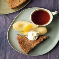 Almond Torte with Pears and Whipped Cream image