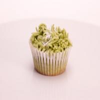 Green Tea Cupcakes Topped with Green Tea Buttercream Frosting image