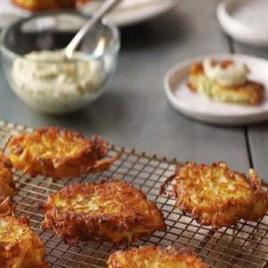 Summer Squash Fritters with Garlic Dipping Sauce_image