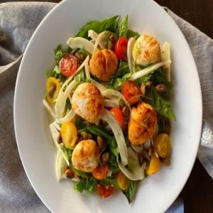 Air Fryer Scallops with Cherry Tomato Salad image