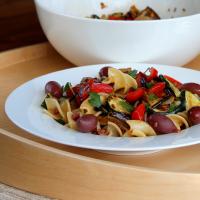 Vegan Italian Pasta Salad with Vegetables and Olives image