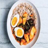 Alt-Grain Porridge With Kimchi and Jammy Eggs_image