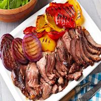 Rancher's Steak with Grilled Peppers & Onions image